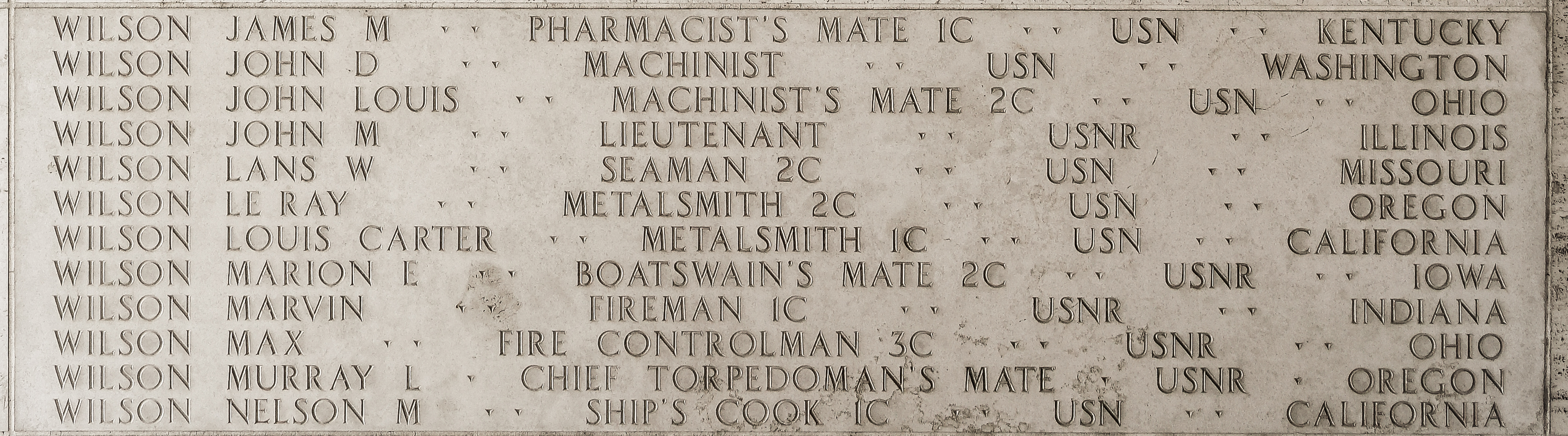 James M. Wilson, Pharmacist's Mate First Class